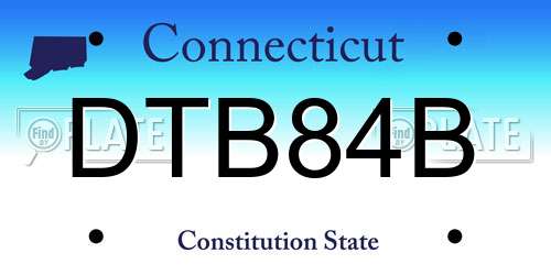 DTB84B Connecticut License Plate