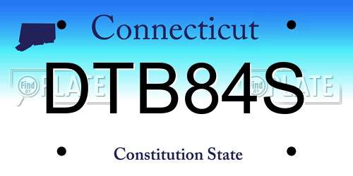 DTB84S Connecticut License Plate