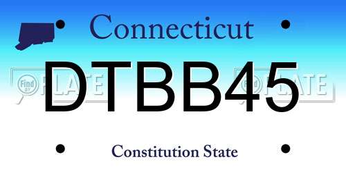 DTBB45 Connecticut License Plate