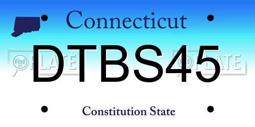 DTBS45 Connecticut License Plate
