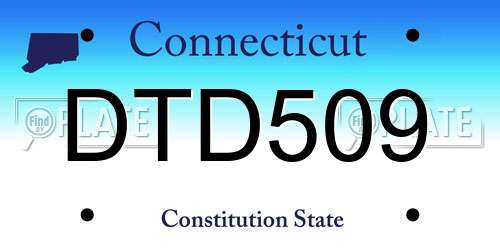 DTD509 Connecticut License Plate