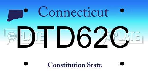 DTD62C Connecticut License Plate