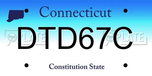 DTD67C Connecticut License Plate