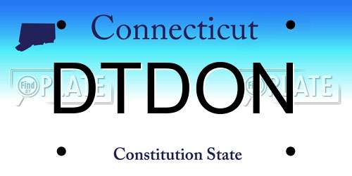 DTDON Connecticut License Plate