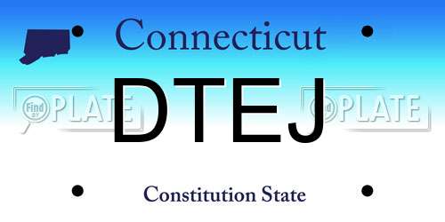 DTEJ Connecticut License Plate