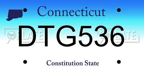 DTG536 Connecticut License Plate