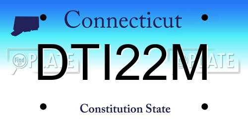 DTI22M Connecticut License Plate