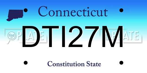 DTI27M Connecticut License Plate