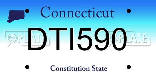 DTI590 Connecticut License Plate