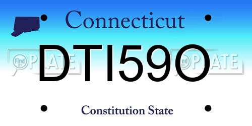 DTI59O Connecticut License Plate