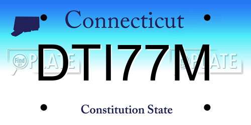 DTI77M Connecticut License Plate