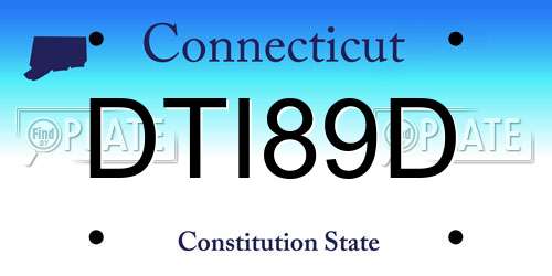 DTI89D Connecticut License Plate