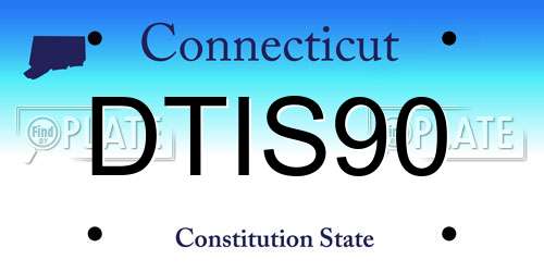 DTIS90 Connecticut License Plate