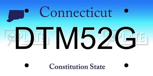 DTM52G Connecticut License Plate