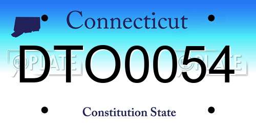 DTO0054 Connecticut License Plate