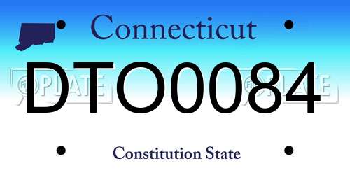 DTO0084 Connecticut License Plate