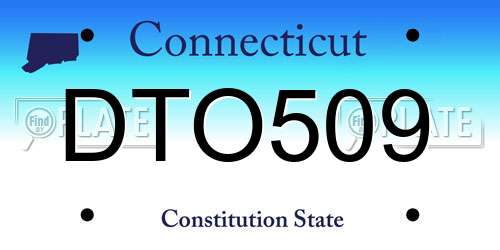 DTO509 Connecticut License Plate