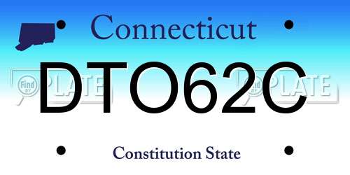 DTO62C Connecticut License Plate