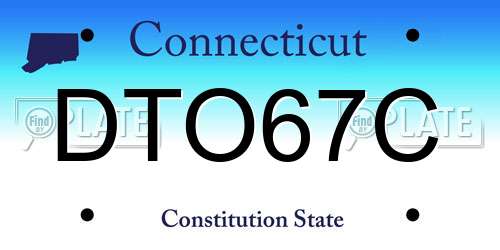 DTO67C Connecticut License Plate