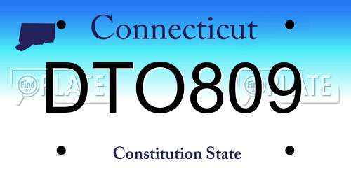 DTO809 Connecticut License Plate