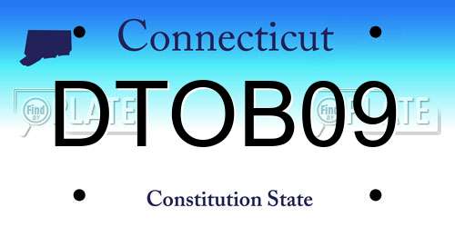 DTOB09 Connecticut License Plate