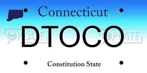 DTOCO Connecticut License Plate