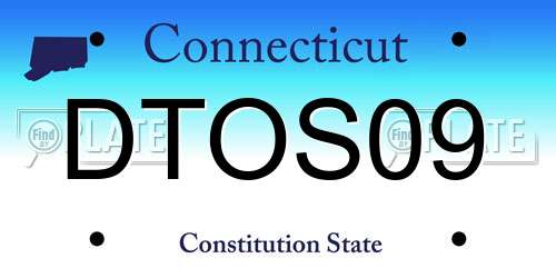 DTOS09 Connecticut License Plate