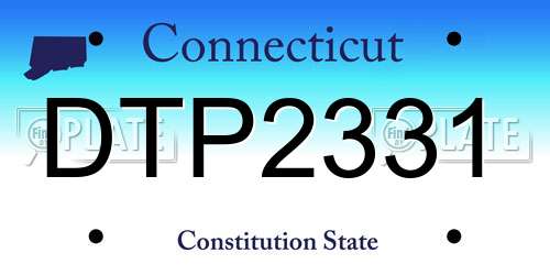DTP2331 Connecticut License Plate