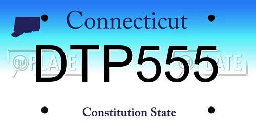 DTP555 Connecticut License Plate