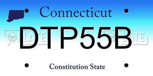 DTP55B Connecticut License Plate