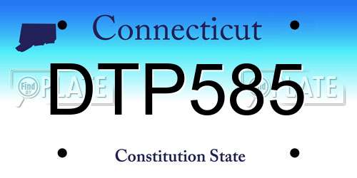 DTP585 Connecticut License Plate