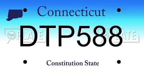 DTP588 Connecticut License Plate
