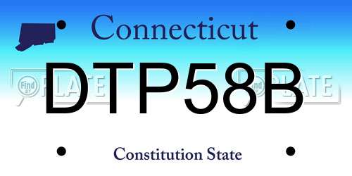 DTP58B Connecticut License Plate