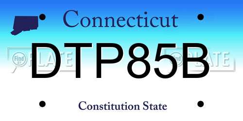 DTP85B Connecticut License Plate