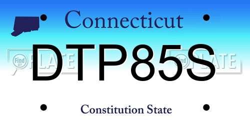 DTP85S Connecticut License Plate
