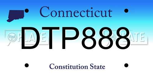 DTP888 Connecticut License Plate