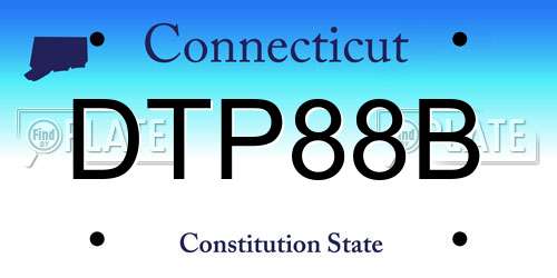DTP88B Connecticut License Plate