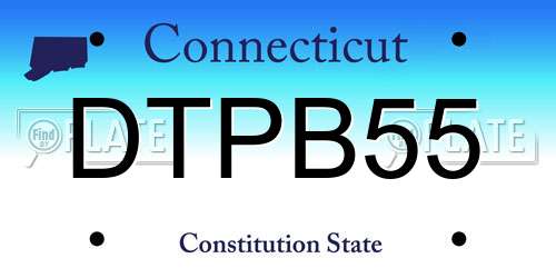 DTPB55 Connecticut License Plate