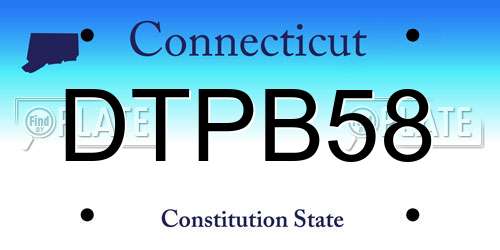 DTPB58 Connecticut License Plate
