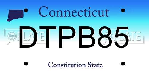 DTPB85 Connecticut License Plate