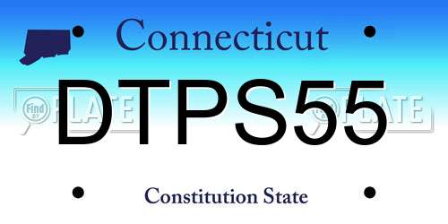 DTPS55 Connecticut License Plate