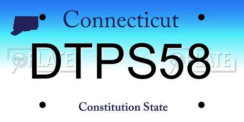 DTPS58 Connecticut License Plate