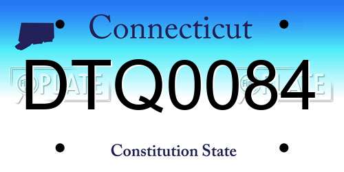 DTQ0084 Connecticut License Plate