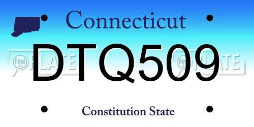 DTQ509 Connecticut License Plate