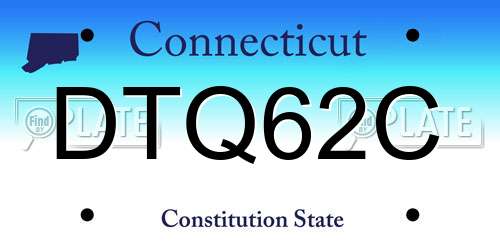 DTQ62C Connecticut License Plate