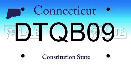 DTQB09 Connecticut License Plate