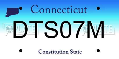 DTS07M Connecticut License Plate