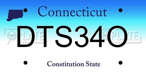 DTS34O Connecticut License Plate