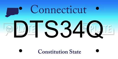 DTS34Q Connecticut License Plate