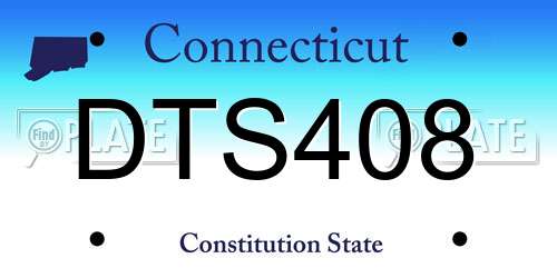 DTS408 Connecticut License Plate